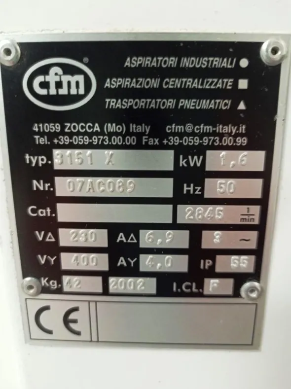 ASPIRATORE INDUSTRIALE PER POLVERI CFM 3151 X (ASP-53)