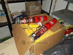 1#9764 Attrezzature, materiale di consumo e minuteria da elettricista, arredi da ufficio e scaffalature