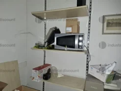 1#9764 Attrezzature, materiale di consumo e minuteria da elettricista, arredi da ufficio e scaffalature