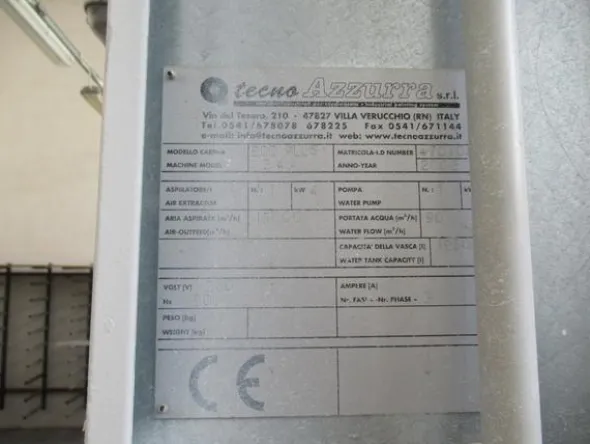 8#4676 Cabina di verniciatura Tecno Azzurra e pompe verniciatura