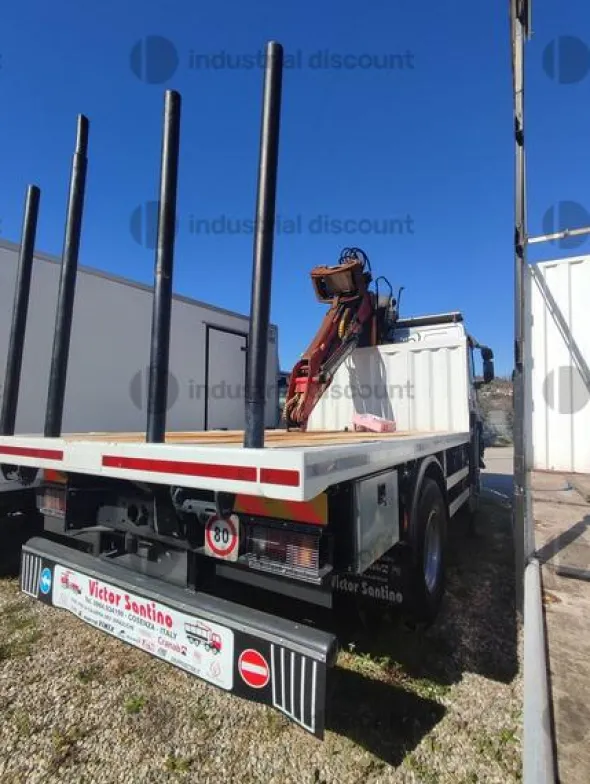 18#9387 Camion IVECO Eurotrakker a pianale con Gru e pinza per legna