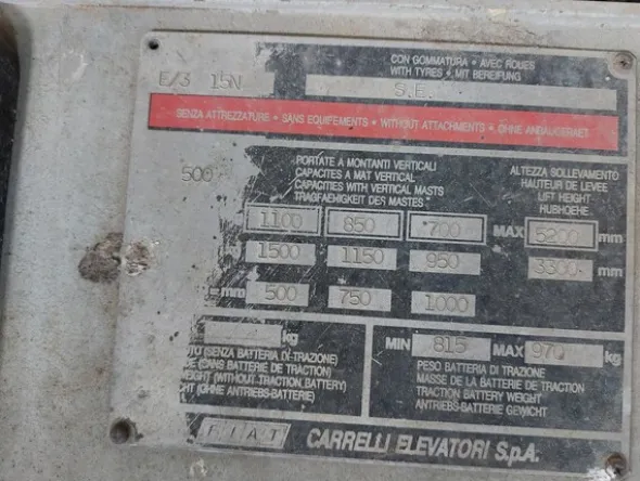 38#78500 Carrello elevatore Fiat E315N
