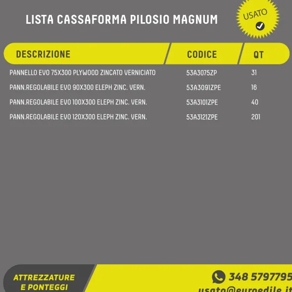 Cassaforma PILOSIO MAGNUM ️nuova