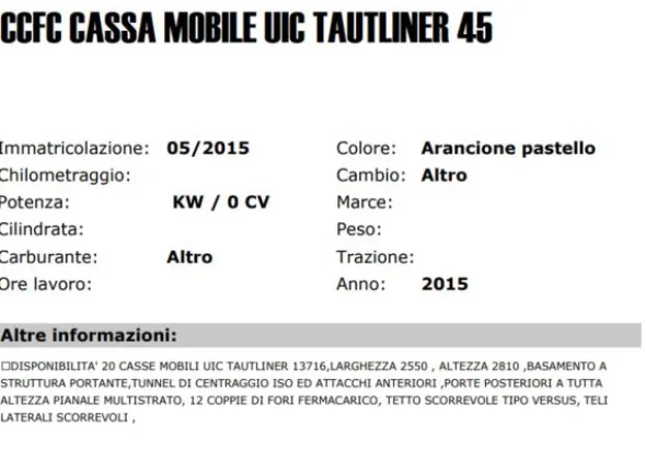 14#4158 CCFC cassa mobile Uic Tautliner 45