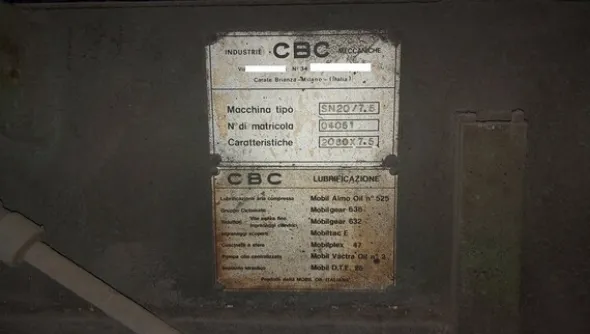 2#6553 Cesoia a ghigliottina Industrie Meccaniche CBC