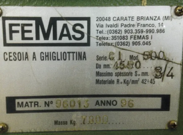 CESOIA FEMAS 4550X3/4MM