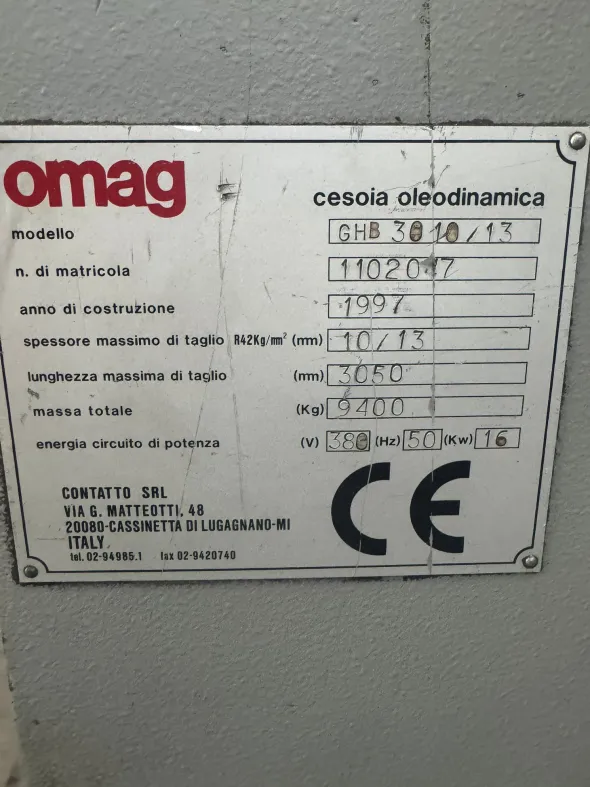 Cesoia idraulica Omag usata