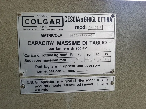 CESOIA MECCANICA SERIE COLGAR