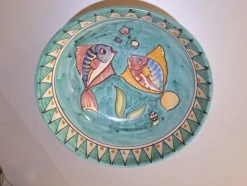 2#8661 Complementi da tavola artigianali in ceramica e stoffa