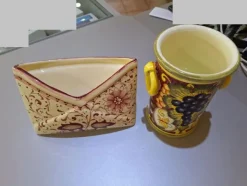 2#8661 Complementi da tavola artigianali in ceramica e stoffa