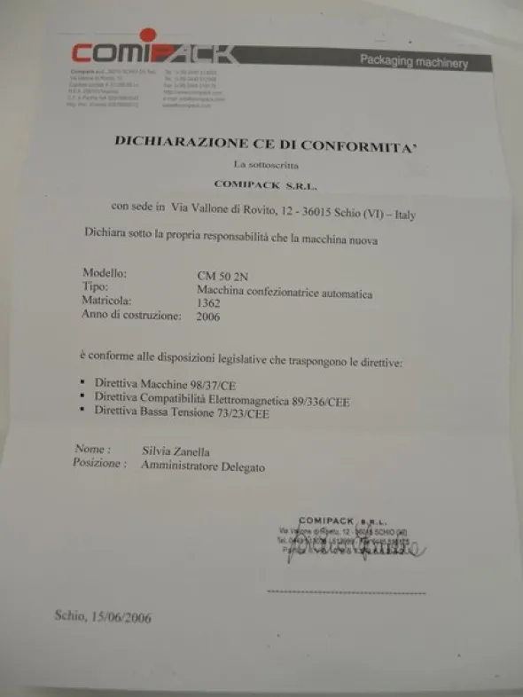 2#4790 Confezionatrice Comipack Cm 50 2N