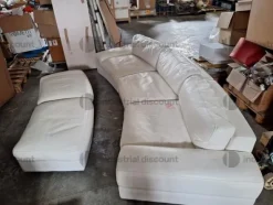 10#9481 Divano in pelle bianco
