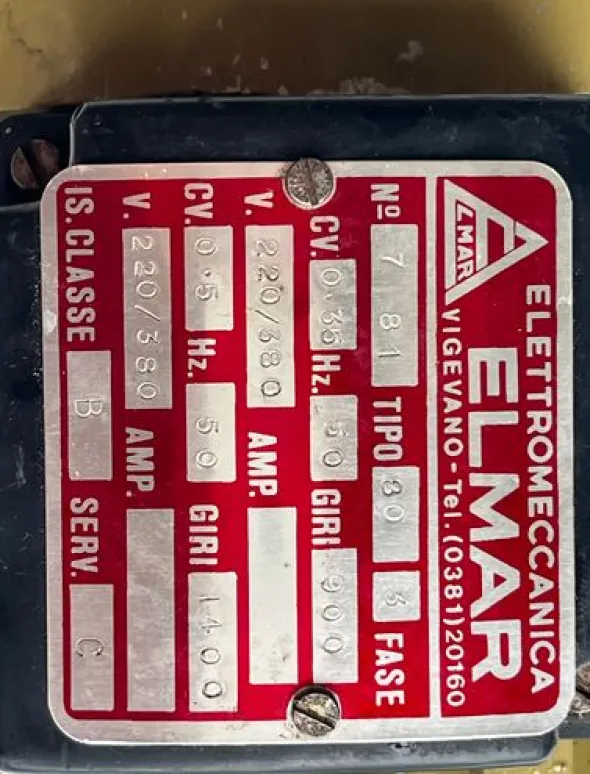 ELMAR Motore Trifase HP 0.35 giri 900