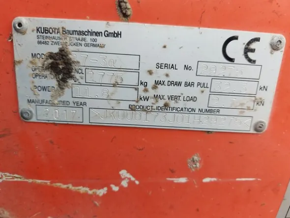 16#8017 Escavatore Kubota U17