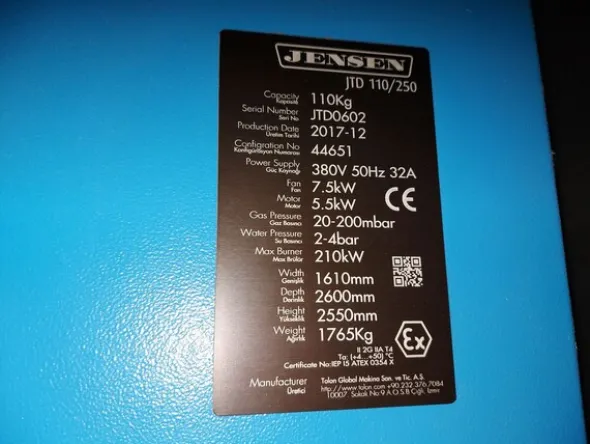 5#8011 Essiccatore a gas Jensen JTD 110/250