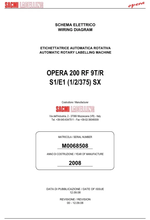 ET229 ETICHETTATRICE usata SACMI 2008 – 12000 bph