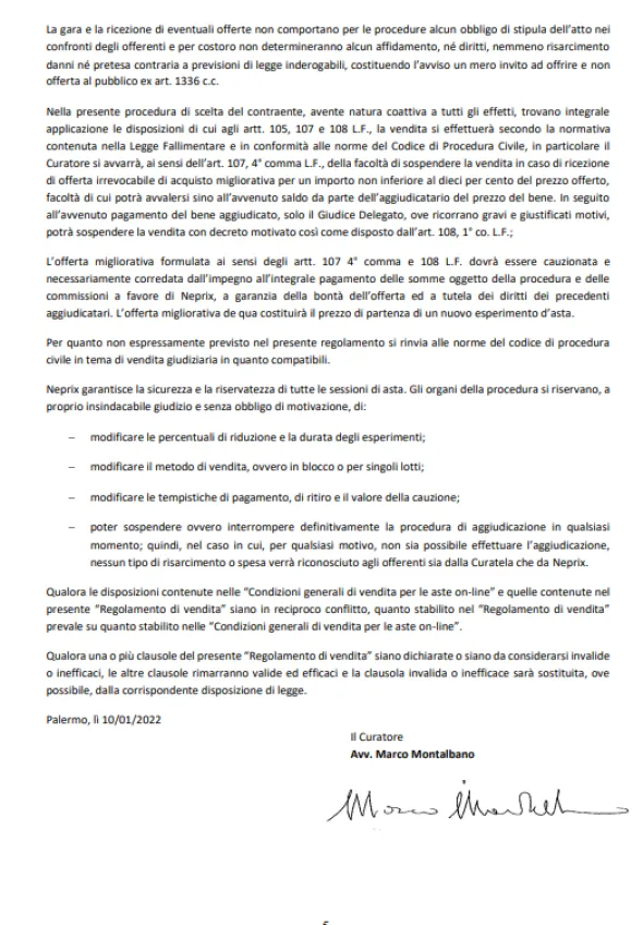 Fall. n. 98/2019 del Trib. di Palermo