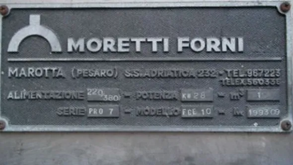 7#7584 Forno a muffola Moretti Forni