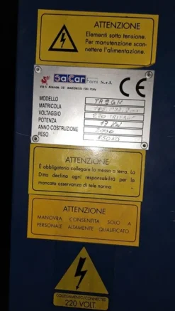 54#8391 Forno elettrico Sacar 3 bocche