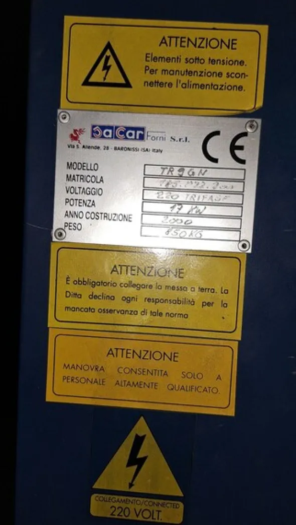 54#8391 Forno elettrico Sacar 3 bocche