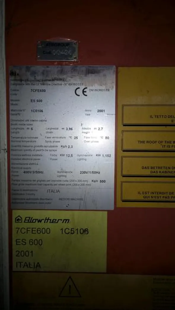 1#3726 Forno per verniciatura Blowtherm