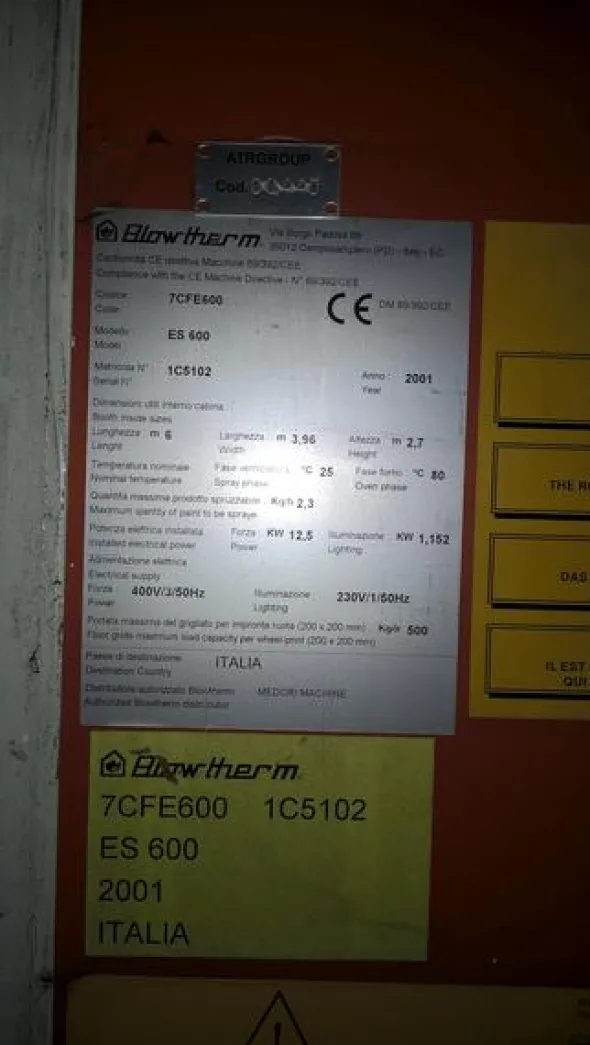 6#3726 Forno per verniciatura Blowtherm