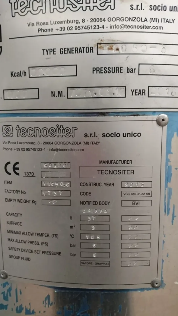 Generatore di Vapore Tecnositer