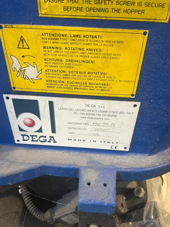 Granulatore marca DEGA mod. TSC 29-19