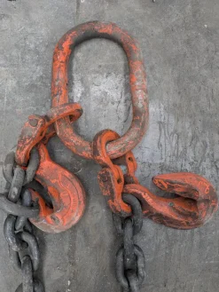 Grossa catena da sollevamento 2 pezzi da 9 m con ganci