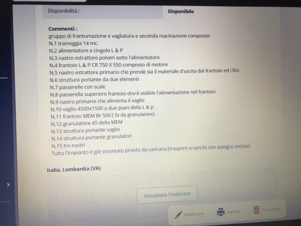 gruppo di frantumazione primario secondaria,vagliatura