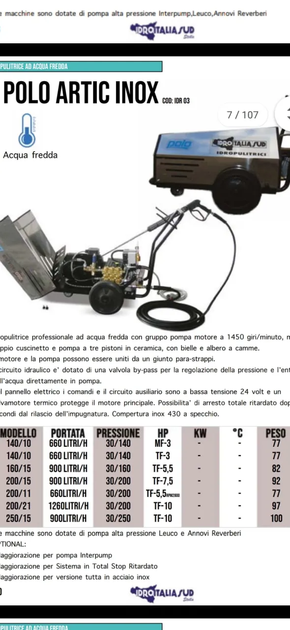 idropulitrici per autocarri professionali