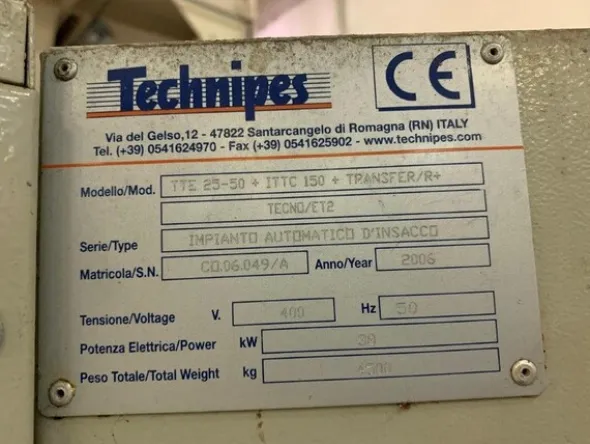 1#7566 Impianto di pesatura-insacco Technipes
