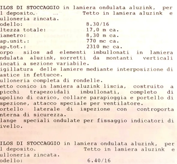 IMPIANTO DI STOCCAGGIO COMPLETO