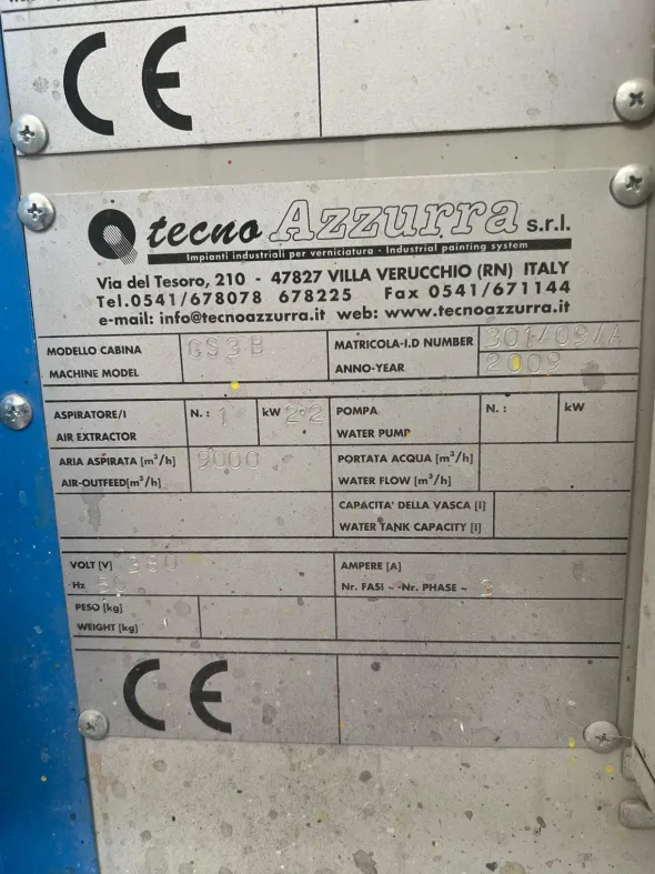 Impianto di verniciatura ed essiccazione Tecnoazzurra