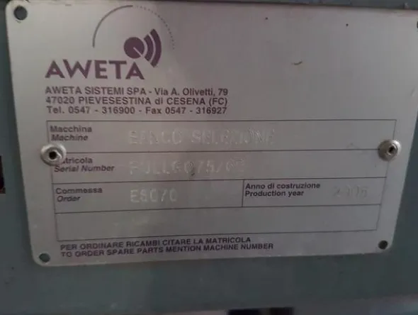 1#1963 Impianto smistamento Aweta per frutta rotonda