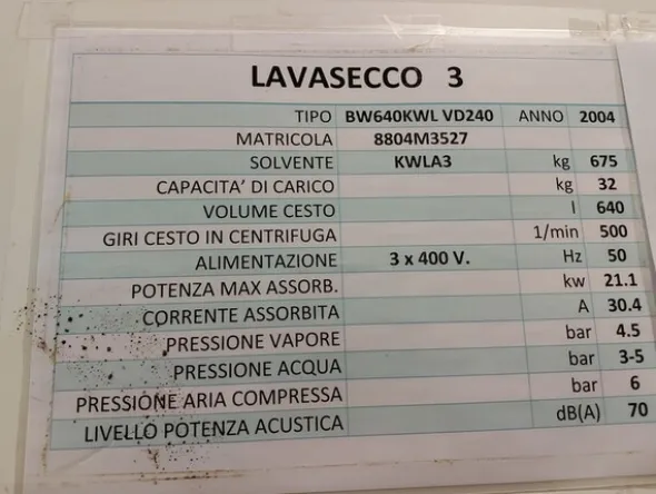 7#6507 Lavasecco industriali