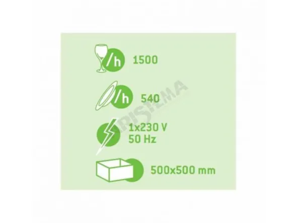 Lavastoviglie 26 lt. - Cesti 500x500 mm - Dosatori inclusi