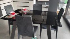 LOTTO 21 - Tavolo rettangolare in cristallo e sedia