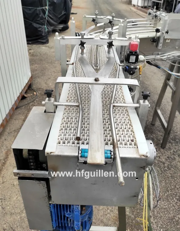 NASTRO TRASPORTATORE ALLINEATORE INOX CURVO 90°