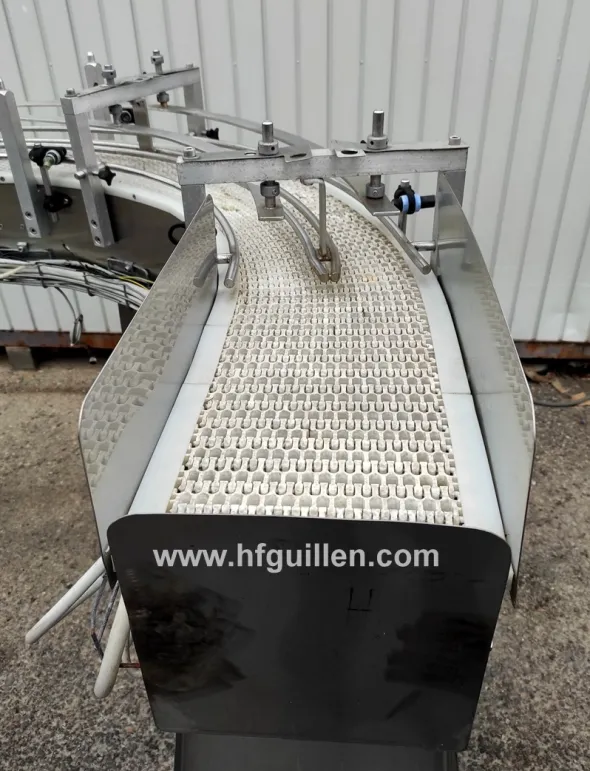 NASTRO TRASPORTATORE ALLINEATORE INOX CURVO 90°