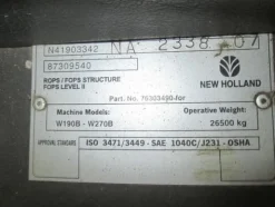 23#4419 Pala gommata New Holland W270B