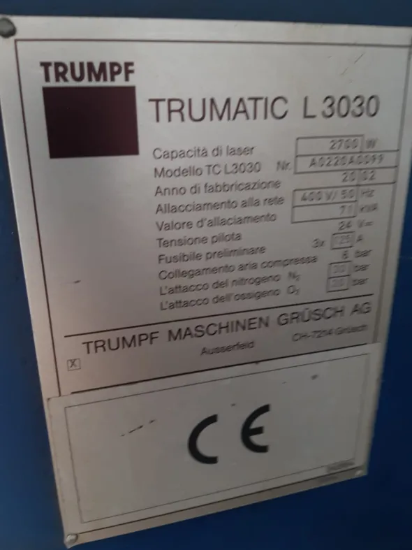 Pantografo taglio Laser Trumpf TrumaticL3030