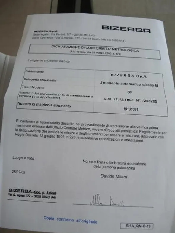 5#4084 Pesoprezzatrice Bizerba GV