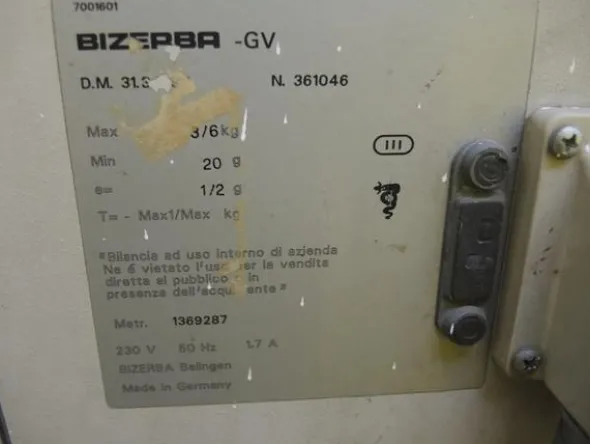 22#4084 Pesoprezzatrice Bizerba GV