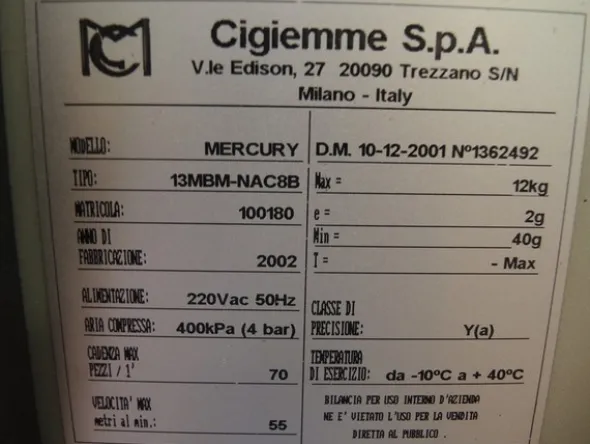 14#4790 PesoprezzatriceCgm Mercury