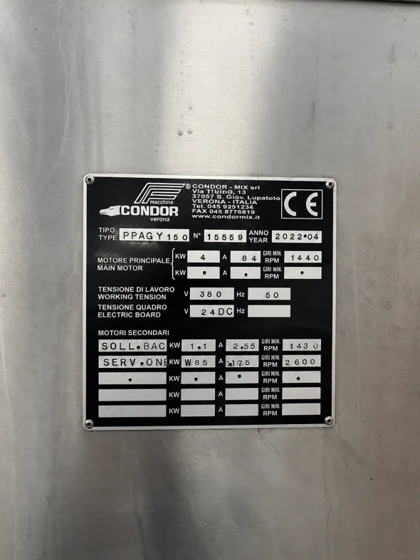 Planetaria industriale Condor Mix PPAG Y 150 – 2022