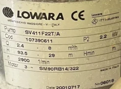 POMPA JOLLY LOWARA 8 mc/h