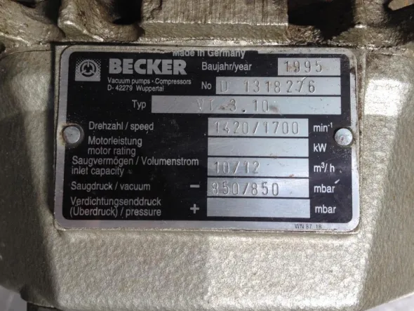 POMPAVUOTO – BECKER MOD. VT.3.10 D71B4 (COD. POM-29)