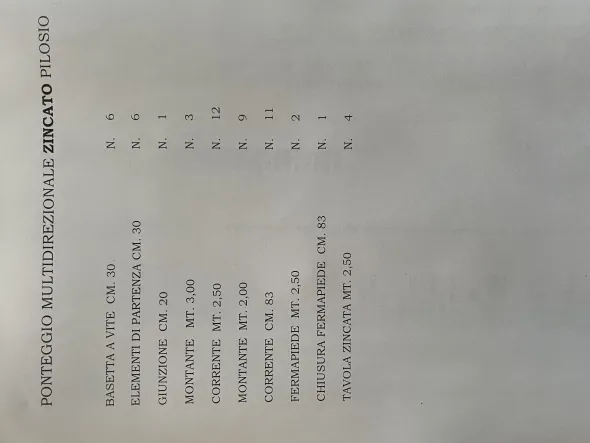 Ponteggio multidirezionale zincato