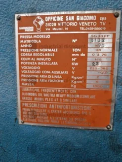7#8862 Pressa ad eccentrico San Giacomo